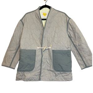 Anthro x KR Cotton Quilt Heart Army Green Jacket